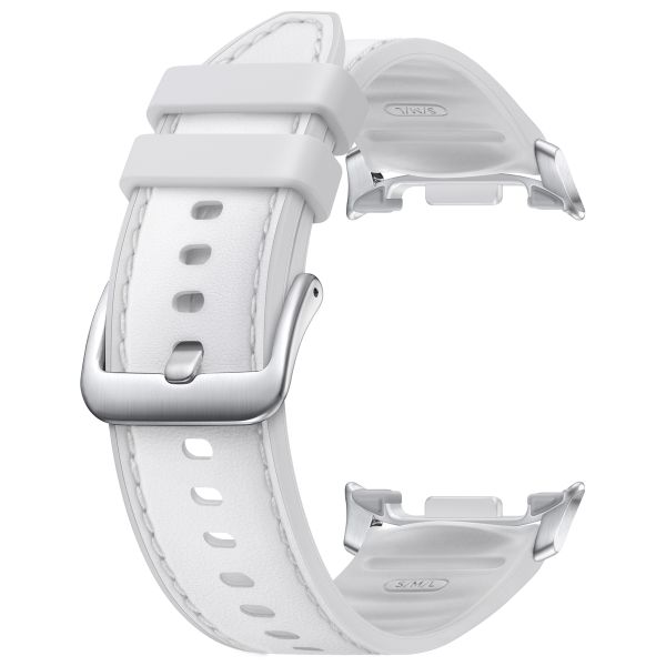 Samsung Original Hybrid Vegan Leder Armband für das  Samsung Galaxy Watch 8 (40/44mm) / Classic (46mm) - White