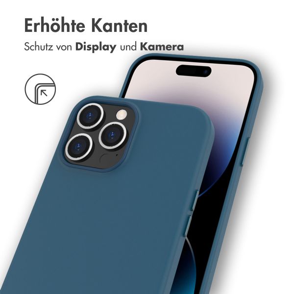 Accezz Leather Backcover mit MagSafe für das iPhone 14 Pro Max - Dunkelblau