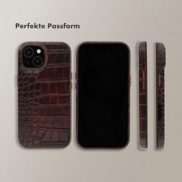 Selencia Croco Backcover mit MagSafe Apple iPhone 15 - Choco Brown