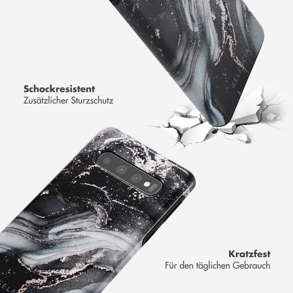 Selencia Vivid Tough Back Cover für das Samsung Galaxy S10 - Chic Marble Black