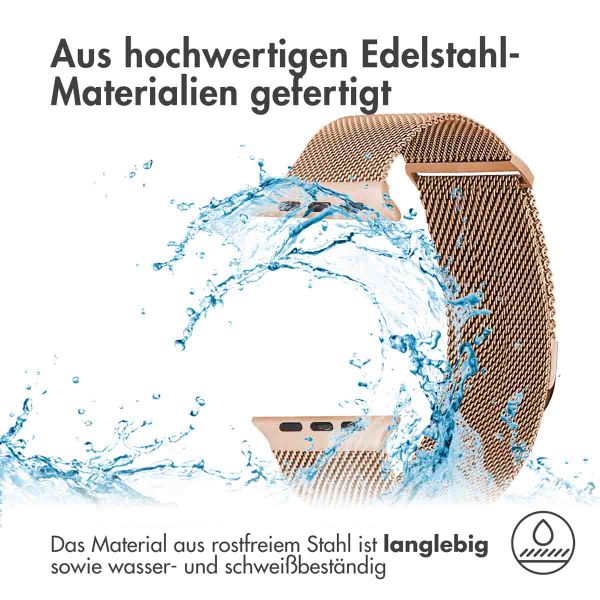 imoshion Mailändische Magnetarmband für die Apple Watch Series 1 bis 9 / SE (38/40/41 mm) | Series 10 (42 mm) - Größe S - Rose Gold