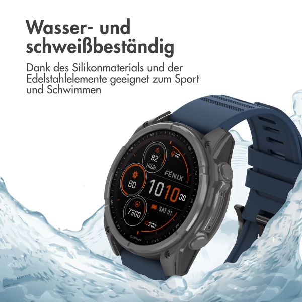 imoshion QuickFit® Silikonarmband Stripe für die Garmin Watch | 22 mm Anschluss - Dunkelblau