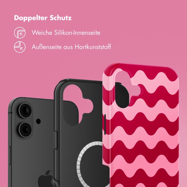 Selencia Vivid Tough Back Cover mit MagSafe für das iPhone 16 - Wave Vibes Lipstick