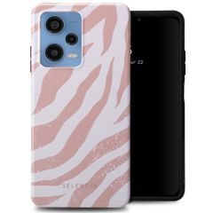 Selencia Vivid Tough Back Cover für das Xiaomi Redmi Note 12 Pro - Colorful Zebra Old Pink