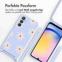 imoshion Silikonhülle design mit Band für das Samsung Galaxy A25 (5G) - Lila Flower Distance