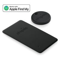 Chipolo Spot Bundle – Bluetooth-Tracker für iOS – 1x Tag & 1x Karte – Schwarz
