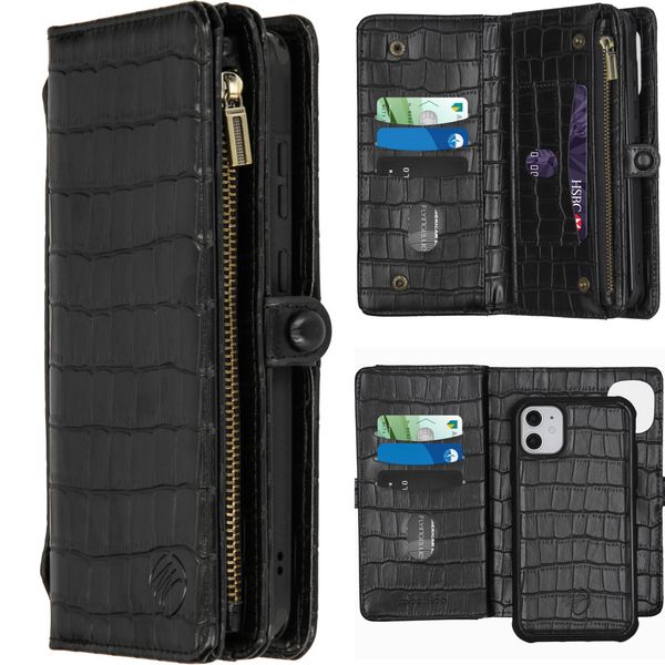 imoshion 2-1 Wallet Klapphülle für das iPhone 11 - Black Crocodile