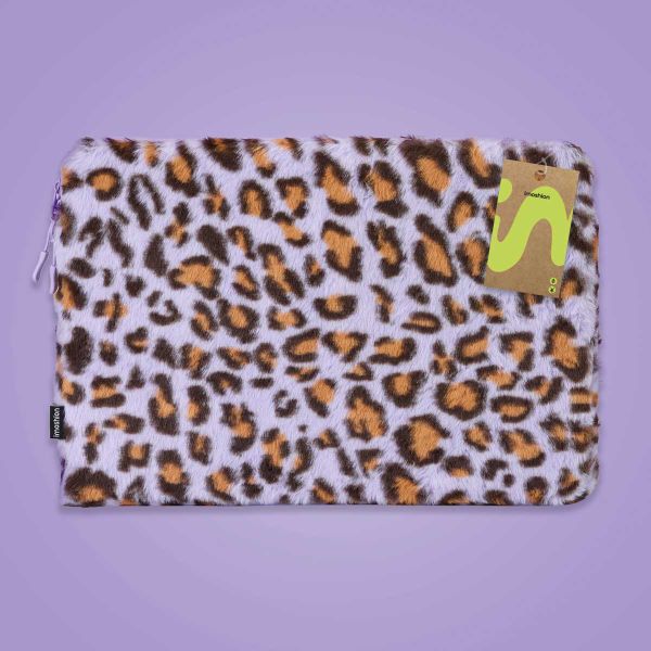 imoshion Fluffy Laptop Hülle 13-14 Zoll - Laptop Sleeve - Leopard Lilac