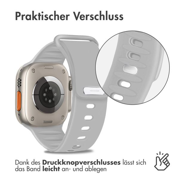 imoshion Silikonband für das Apple Watch Series 1-10 / SE / Ultra (2) - 42/44/45/46/49 mm - Hellgrau