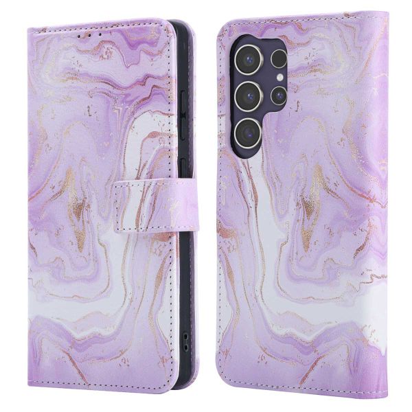 imoshion Design Klapphülle für das Samsung Galaxy S25 Ultra - Purple Marble