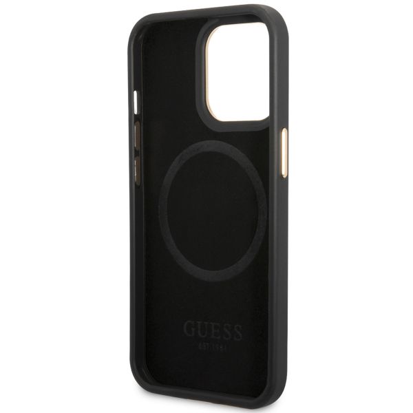 Guess 4G Logo Monogramm MagSafe Back Cover für das Apple iPhone 14 Pro - Schwarz