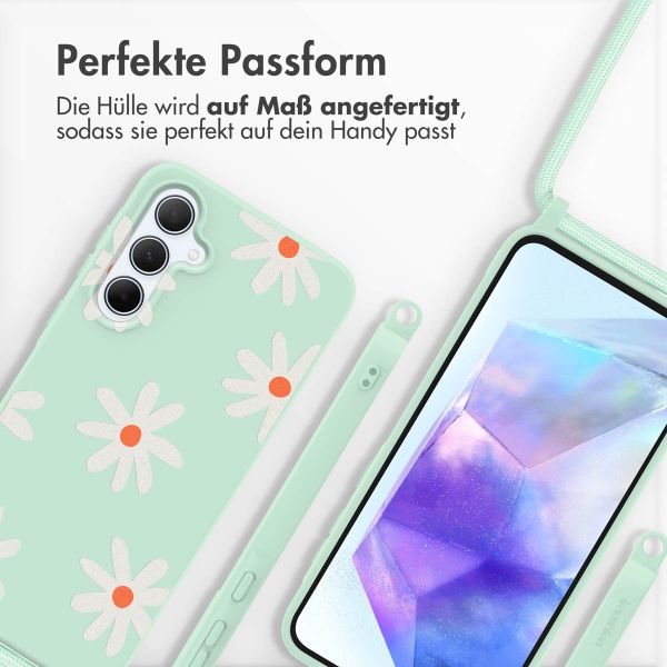 imoshion SilikonHülle design mit Band Samsung Galaxy A55 - Green Flower Distance