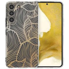 imoshion Design Hülle Samsung Galaxy S22 - Golden Leaves Transparent