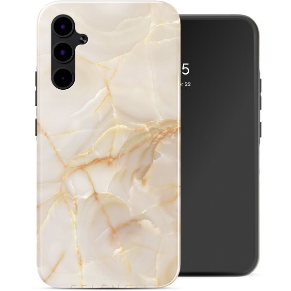 Selencia Vivid Tough Back Cover für das Samsung Galaxy A34 - Golden Beige Marble