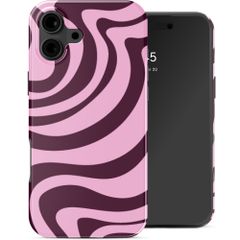 Selencia Vivid Back Cover Apple iPhone 16 - Wavy Swirl Pink Plum