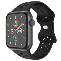 imoshion Silikon Sport⁺ Armband für  Apple Watch Series 1 - 9 / SE (38/40/41 mm) | Series 10 / 11 (42 mm) - Größe S/M - Schwarz