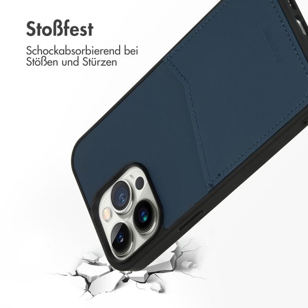 Accezz Premium Leather Card Slot Back Cover für das iPhone 14 Pro Max - Dunkelblau