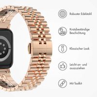 Selencia Jubilee-Edelstahlarmband für Apple Watch Series 1 t/m 9 / SE (38/40/41 mm) | Series 10 / 11 (42 mm) - Rosé gold