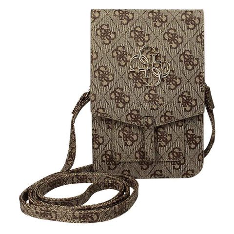 Guess Crossbody-Handytasche - Smartphone-Umhängetasche mit Gurt 4G Logo - Braun