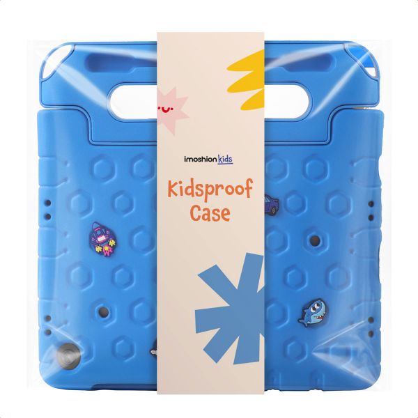 imoshion Kindersichere Schutzhülle mit abnehmbaren Ansteckern Samsung Galaxy Tab A11 Plus / A9 Plus - Blau