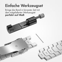 Accezz Steel Band für das  Samsung Galaxy Watch 4 / 5 / 6 / 7 / FE (20 mm) - Zilver & Zwart / Silver & Black