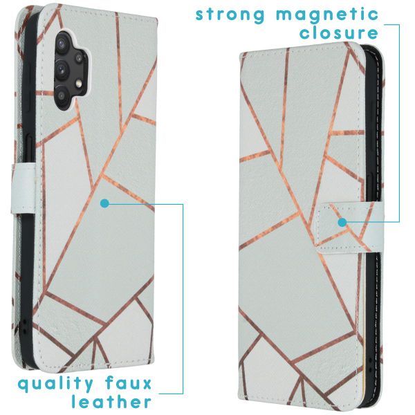 imoshion Design TPU Klapphülle Samsung Galaxy A32 (5G) - White Graphic