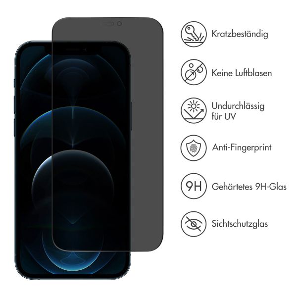 Accezz Privacy Displayschutz aus gehärtetem Glas Apple iPhone 12 (Pro)