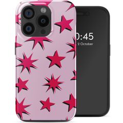 Selencia Vivid Tough Back Cover MagSafe für das iPhone 15 Pro - Stars Rubine Red Light Pink