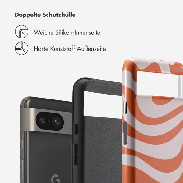 Selencia Vivid Tough Back Cover für das Google Pixel 8 - Dream Swirl Orange