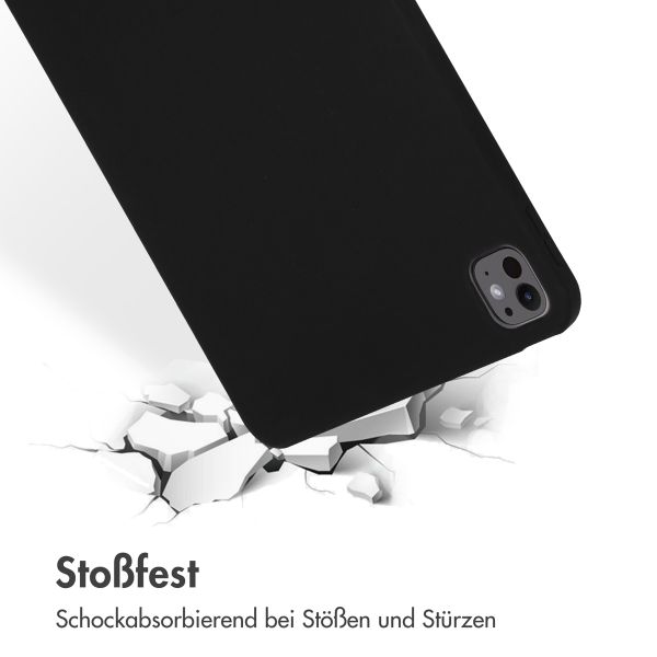 Accezz Liquid Silicone Back Cover mit Stifthalter Apple iPad Pro 11 (2024) M4 - Schwarz