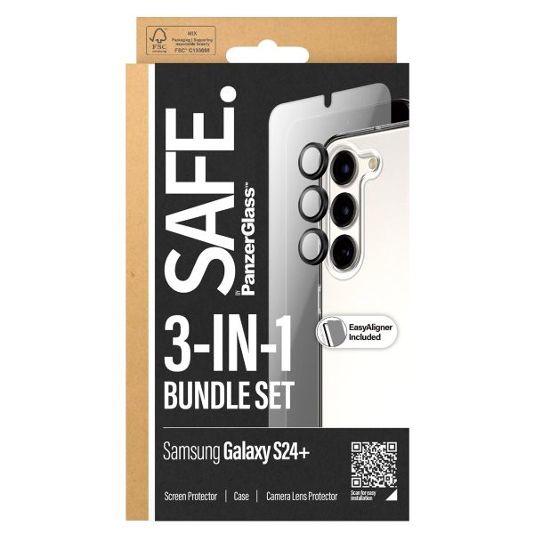 SAFE by PanzerGlass 3-in-1-Schutzpaket - Hülle + Schutzfolie + Kameraschutz für das Samsung Galaxy S24 Plus