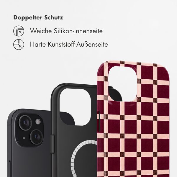 Selencia Vivid Rückabdeckung mit MagSafe Apple iPhone 15 - Check This Burgundy