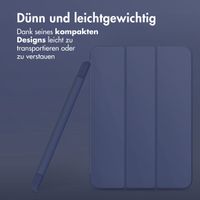 Accezz Smarte Klapphülle aus Silikon für das iPad Air 11 Zoll (2024) M2 / Air 5 (2022) / iPad Air 4 (2020) - Dunkelblau