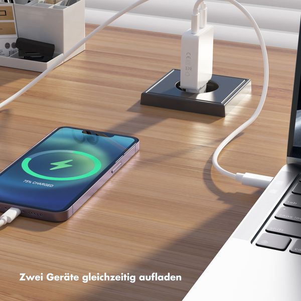 Accezz Ultra Slim GaN Ladegerät - 2x USB-C - 65 W - Weiß