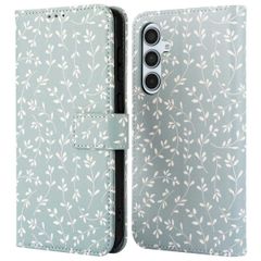 imoshion Design Klapphülle Samsung Galaxy A35 - Smoke Green Flowers