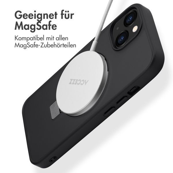 Accezz Ring Stand Backcover mit MagSafe für das Apple iPhone 14 - Schwarz