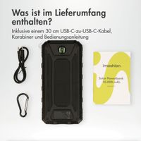 imoshion Solar Powerbank mit Solarpanel – Schnellaufladung und Stromversorgung – 10.000 mAh – Schwarz