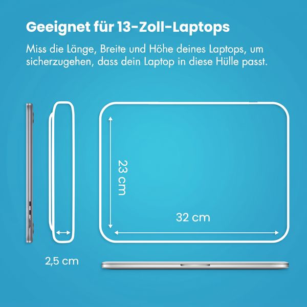 imoshion Laptop Hülle mit Staufach 13 Zoll - Laptop Sleeve - Schwarz