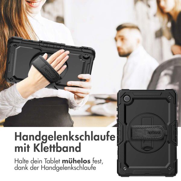 Accezz ﻿Robustes Back Cover mit Schultergurt für das Samsung Galaxy Tab A8 - Schwarz