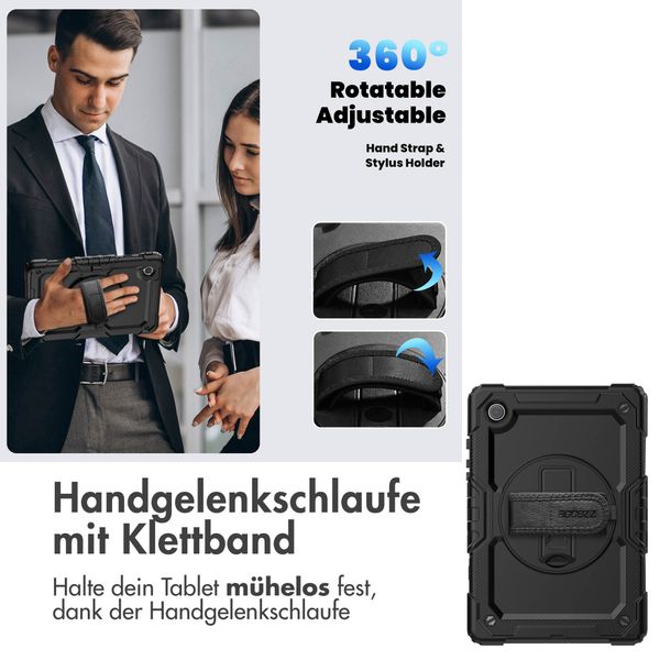 Accezz Robustes Back Cover mit Schultergurt für das Lenovo Tab M11 - Schwarz