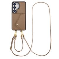 Selencia Sera HandyHülle mit Kordel und Umschlag-Kartenhalter Samsung Galaxy S26 Ultra - Taupe