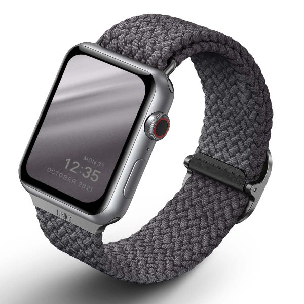 Uniq Aspen Geflochtenes Armband für das  Apple Watch Series 1 t/m 9 / SE (38/40/41 mm) | Series 10 / 11 (42 mm) - Granite Grey