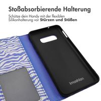 imoshion ﻿Design Klapphülle für das Samsung Galaxy S10e - White Blue Stripes