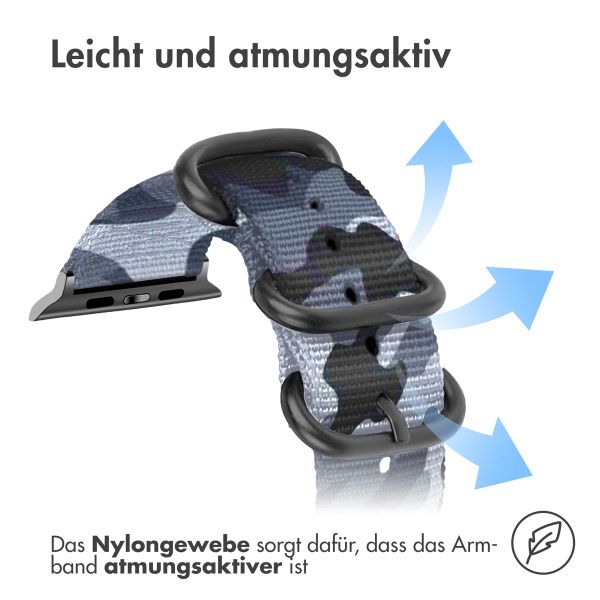 imoshion Nylonarmband für das Apple Watch Series 1-10 / SE / Ultra (2) - 42/44/45/46/49 mm - Dunkelgrau