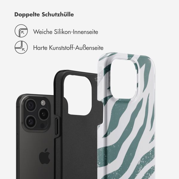 Selencia Vivid Back Cover Apple iPhone 15 Pro - Colorful Zebra Pine Blue