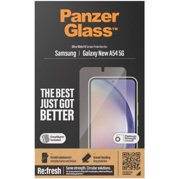 PanzerGlass Refresh Ultra-Wide Fit Anti-Bacterial Screenprotector für das Samsung Galaxy A55