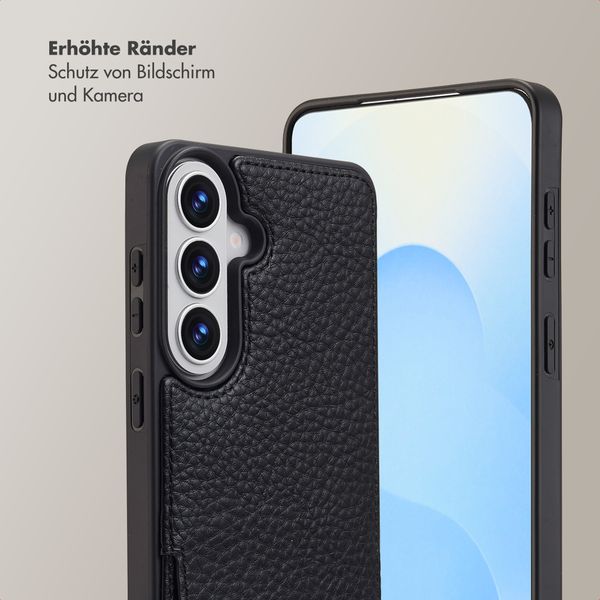 Selencia Nova HandyHülle mit Kordel und Kartenhalter Samsung Galaxy S26 Plus - Schwarz