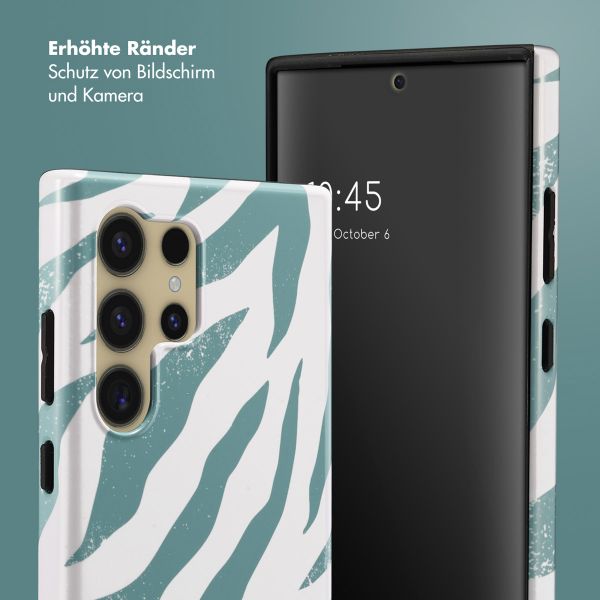 Selencia Vivid Back Cover Samsung Galaxy S24 Ultra - Colorful Zebra Pine Blue