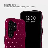 Selencia Vivid Wavy Backcover mit MagSafe Samsung Galaxy S26 Ultra - Happy Dots Burgundy