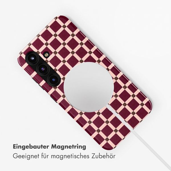 Selencia Vivid Rückabdeckung mit MagSafe Samsung Galaxy S25 - Check This Burgundy